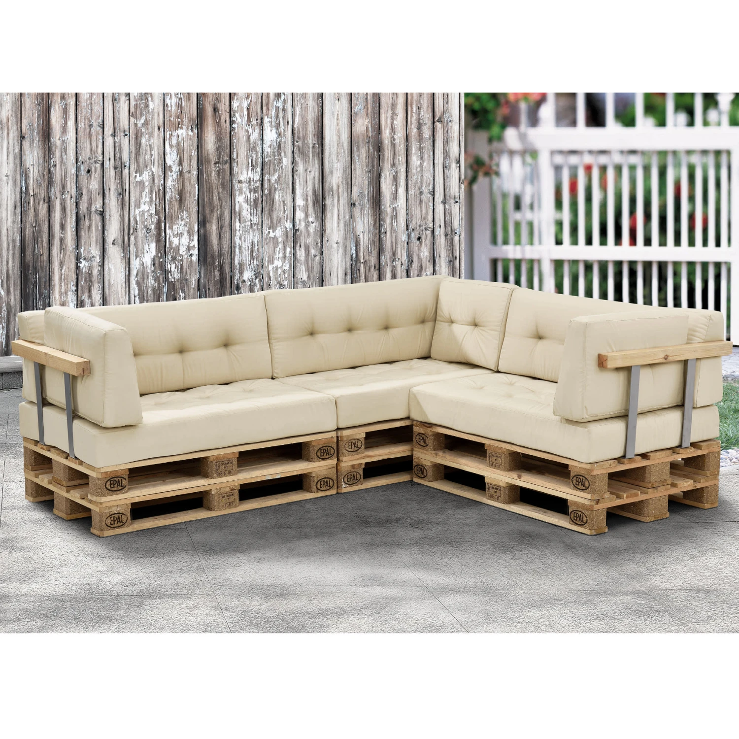 Palettenkissen In Beige (L)120cm (H)80cm (B)15cm 9 Palettenkissen In Beige (L)120cm (H)80cm (B)15cm – Bild 7
