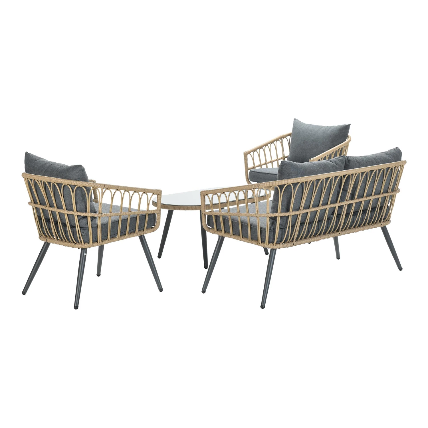 Gartenmöbel Sitzgruppe Set FRANKLIN In Farbe Grau 5 Gartenmöbel Sitzgruppe Set FRANKLIN In Farbe Grau – Bild 3