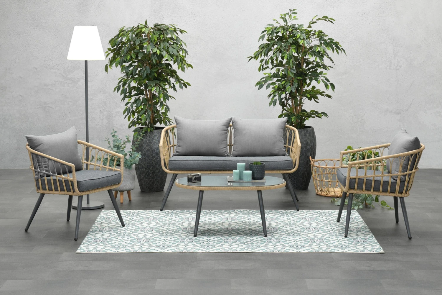 Gartenmöbel Sitzgruppe Set FRANKLIN In Farbe Grau 6 Gartenmöbel Sitzgruppe Set FRANKLIN In Farbe Grau – Bild 4