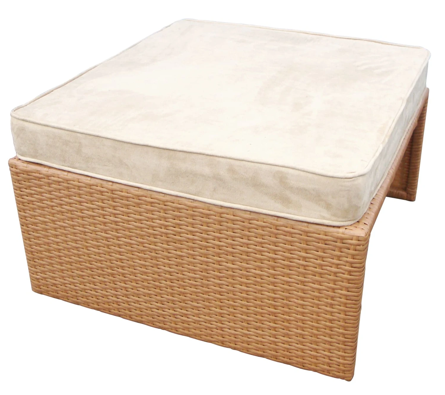 Hocker VARIOFLEX V1 Inkl. Kissen Aus Polyrattan In Farbe Hellbraun