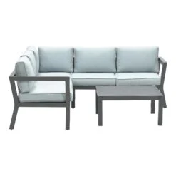 Gartenmöbel Angebote -Gartenmöbel Angebote gmd living loungegruppen set colorado in farbe gestell schwarz polster mintgrau 1