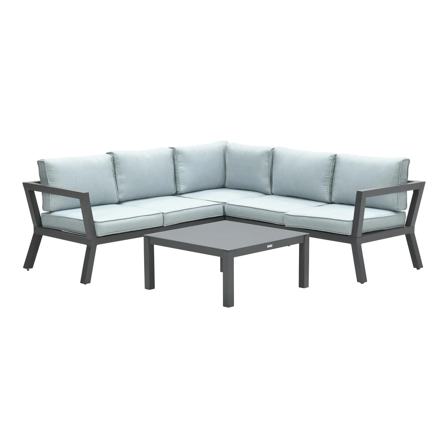 Loungegruppen Set COLORADO In Farbe Gestell Schwarz / Polster Mintgrau