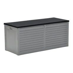 Outdoor Kissenbox "PRIMO BLACK" 490 L Wasserdicht In Farbe Grau - Schwarz