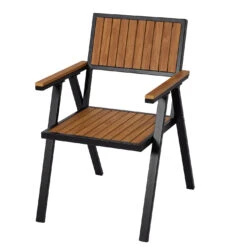 2er-Set Gartenstuhl+Gartentisch J95, Schwarz, Teak -Gartenmöbel Angebote mcw 2er set gartenstuhl gartentisch j95 schwarz teak 4