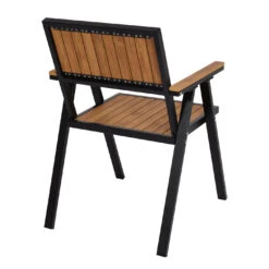 2er-Set Gartenstuhl+Gartentisch J95, Schwarz, Teak -Gartenmöbel Angebote mcw 2er set gartenstuhl gartentisch j95 schwarz teak 5