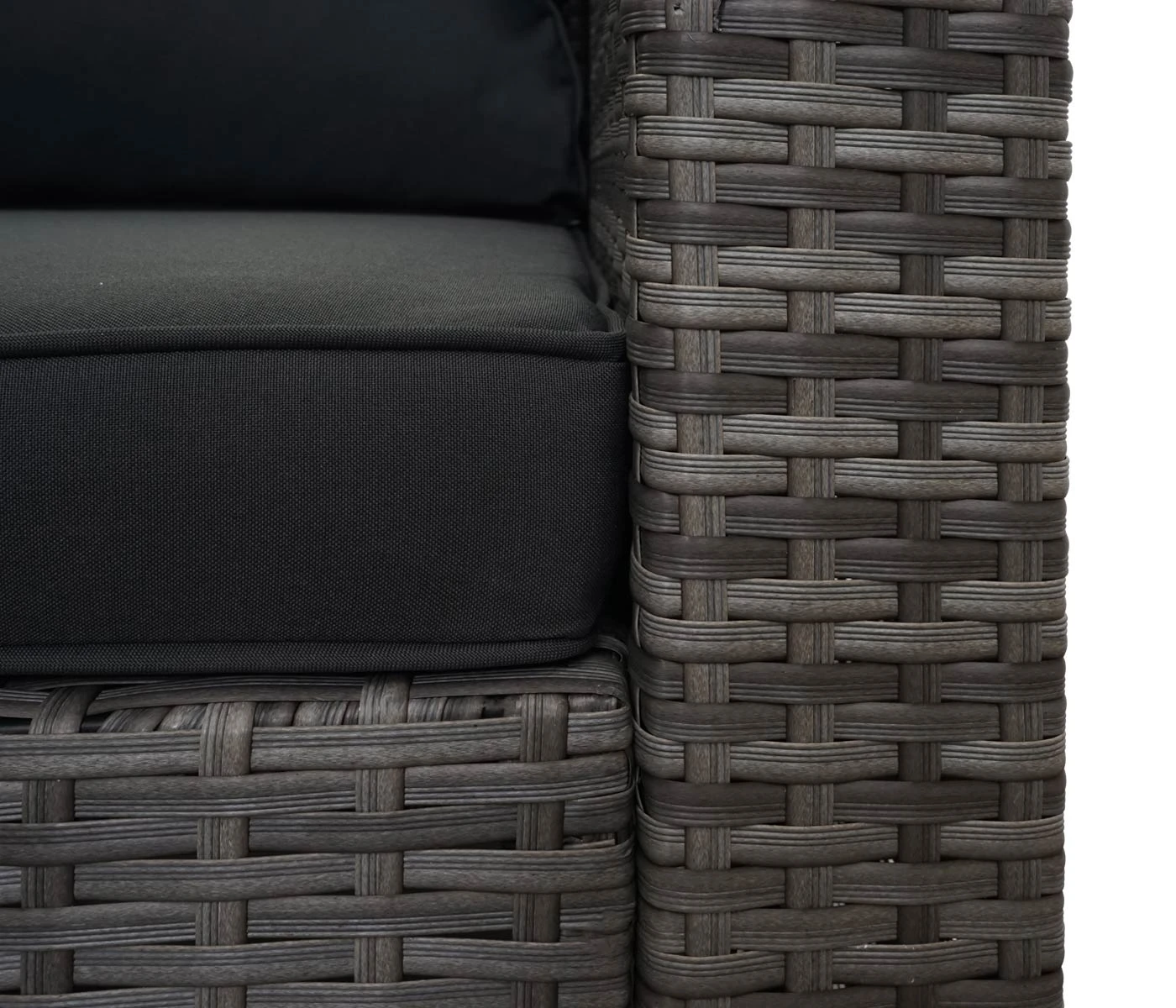 Poly-Rattan Garnitur F57, Grau, Kissen Dunkelgrau Ohne Deko-Kissen 5 Poly-Rattan Garnitur F57, Grau, Kissen Dunkelgrau Ohne Deko-Kissen – Bild 3