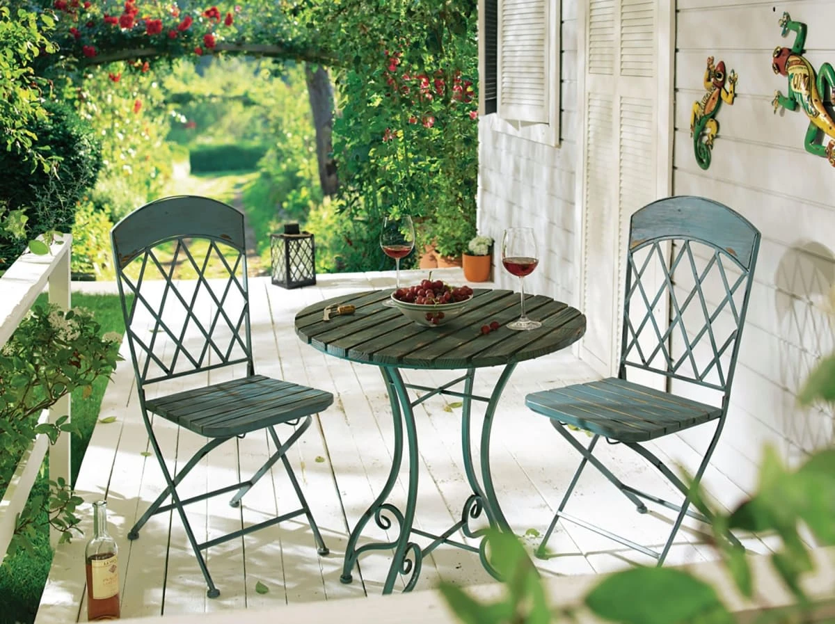 Outdoor-Tisch Vintage, Blau 3 Outdoor-Tisch Vintage, Blau