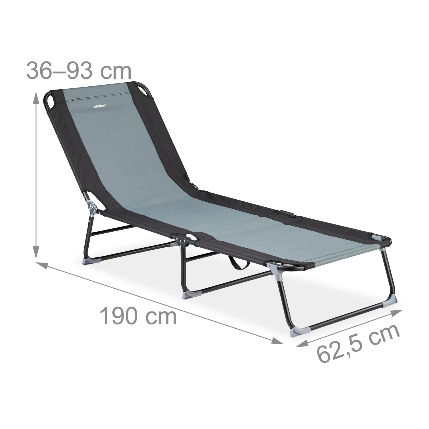 Gartenliege In Schwarz/Grau 6 Gartenliege In Schwarz/Grau – Bild 4