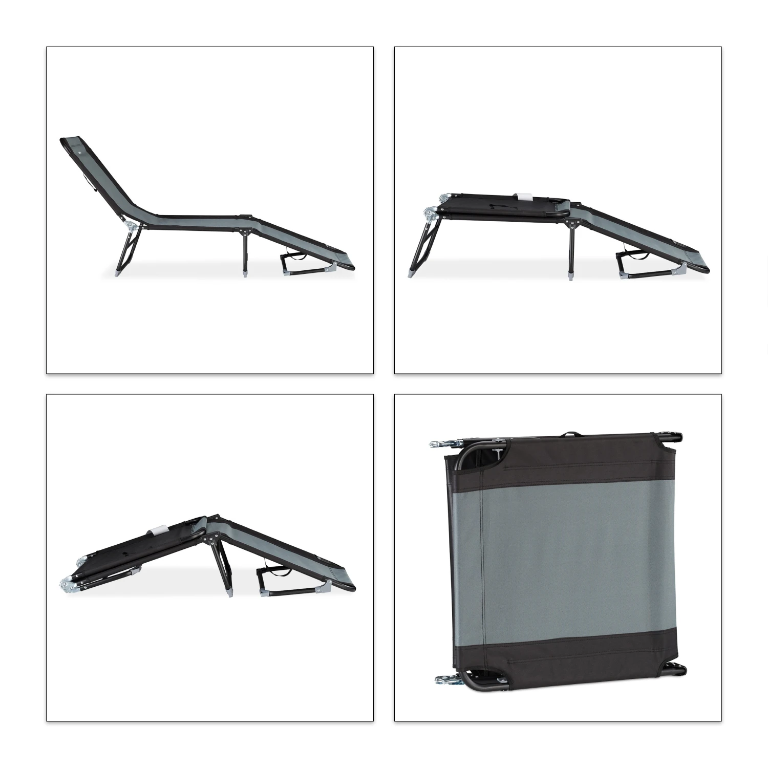 Gartenliege In Schwarz/Grau 8 Gartenliege In Schwarz/Grau – Bild 6