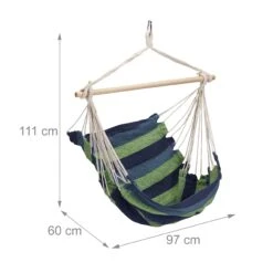 Hängesessel In Blau/ Grün -Gartenmöbel Angebote relaxdays hangesessel in blau grun 3