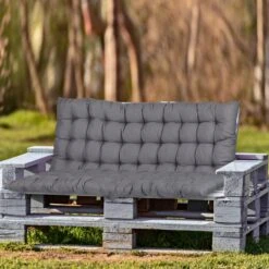 Stuhlkissen In Grau - (B)118 X (H)7 X (T)50 Cm -Gartenmöbel Angebote relaxdays stuhlkissen in grau b 118 x h 7 x t 50 cm 4