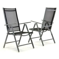 2x Gartenstuhl Klappstuhl Schwarz In Grau
